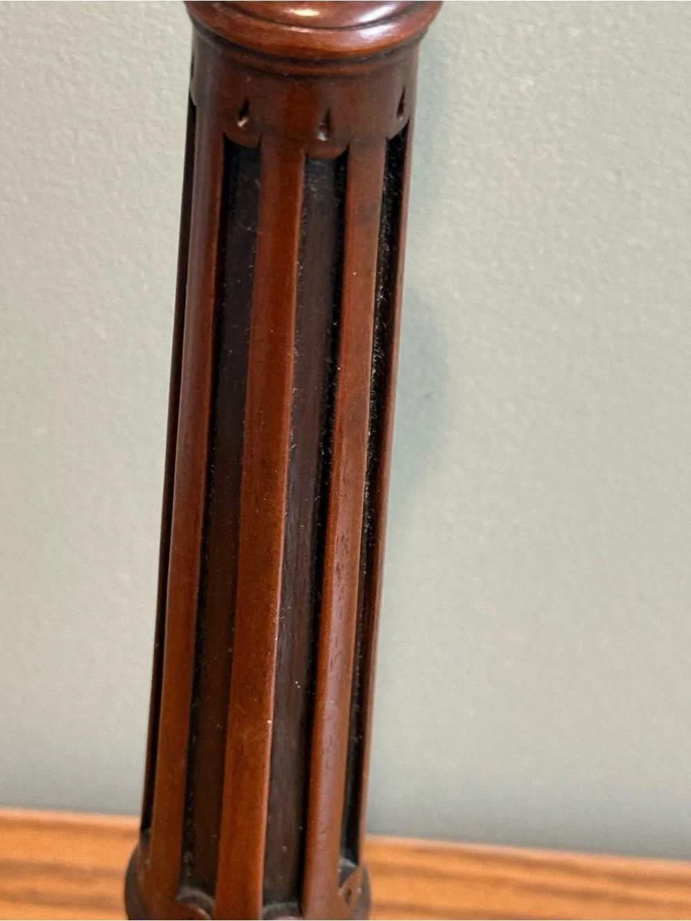 Vintage Theodore Alexander Signed Numbered Candlestick Walnut Bronze